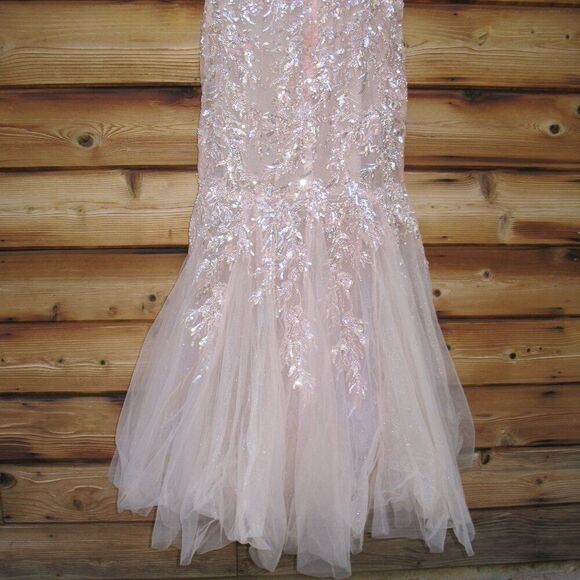 Mac Duggal 20559 Pink Corset Detailed Embellished Gown Dress - Picture 12 of 13